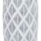 Coastal Gray And White Ceramic Jar Vase With Criss Cross Pattern, 16" x 6" x 6"
